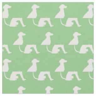 Windhund-Hund-Silhouette Haustier Sagegrün Stoff