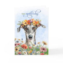Windhund-Hund Wildblumen Muttertag