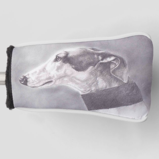Windhund-Hundekunst, die Golf-Putter-Abdeckung Golf Headcover (Vorderseite)