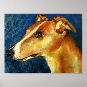 Windhund-Hundeporträt-Kunst-Drucke Poster