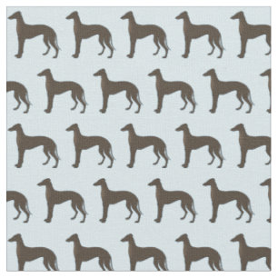 Windhund-HundeSilhouette-Tiermuster aquamarin Stoff