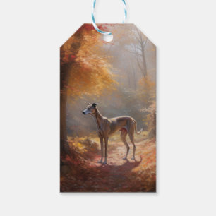 Windhund im Herbst Leaves Fall Inspiriert Geschenkanhänger