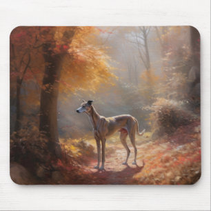 Windhund im Herbst Leaves Fall Inspiriert Mousepad