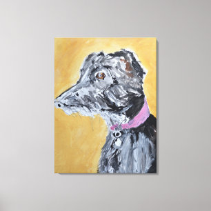 Windhund in rosa Halsband Leinwanddruck
