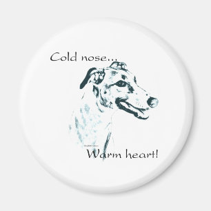 Windhund kalte Nase, warmes Herz Magnet