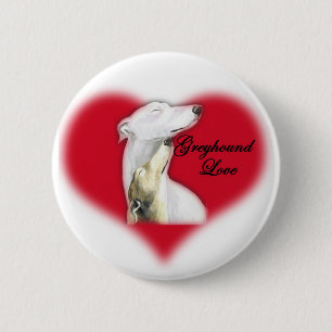 "Windhund-Liebe-" Hundekunst-Knopf Button