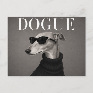 Windhund Luxus Mode Hund Portrait Postkarte