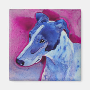 Windhund-Magnet - "blauer Junge " Magnet