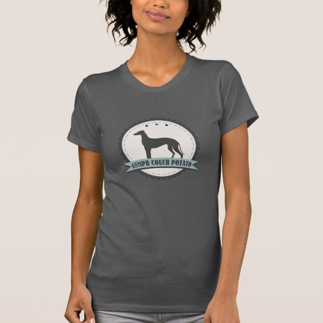 Windhund pensionierter Rennläufer fauler Hund mit T-Shirt (Vorderseite)