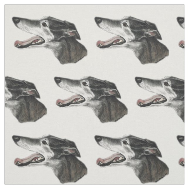 Windhund-Profil-Hundekunst-Gewebe Stoff (Muster)