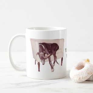 Windhund Schlafen im Stuhl Niedlich Personalisiert Kaffeetasse