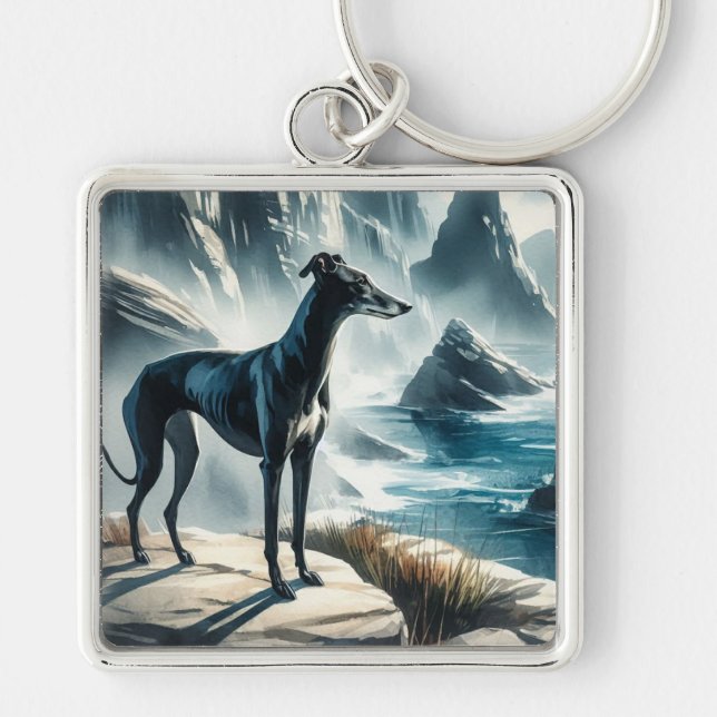 Windhund Schlüsselanhänger (Vorne)
