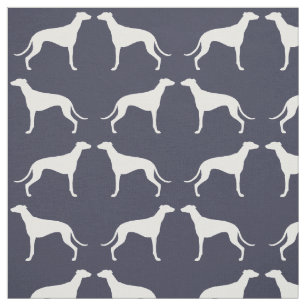 Windhund-Silhouette-Muster-Mitternachtsblau Stoff