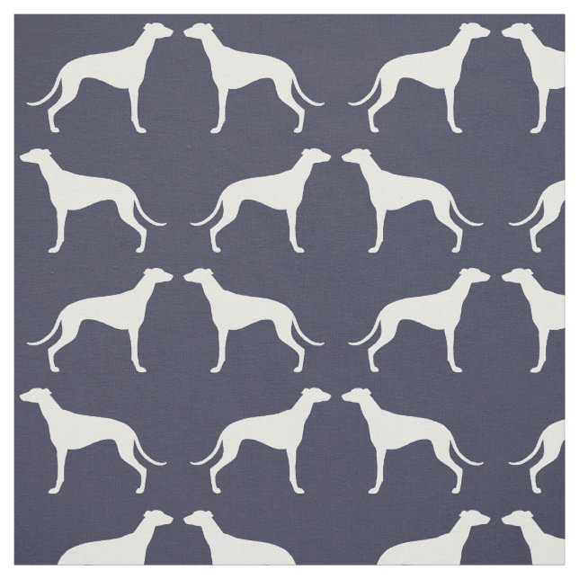 Windhund-Silhouette-Muster-Mitternachtsblau Stoff (Muster)
