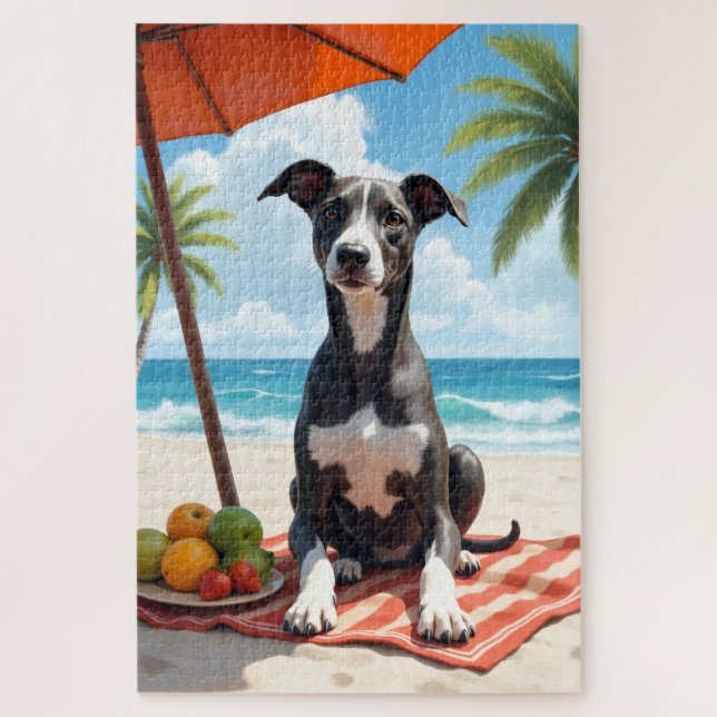 Windhund-Strand-Relax-Szene (Vertikal)