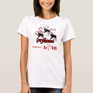 Windhund-Trio-Herz-gleicher Liebe-T - Shirt