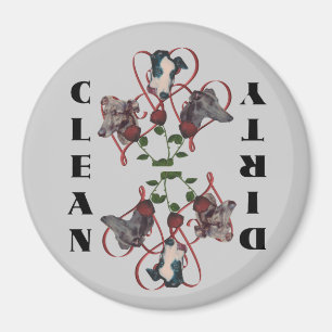 Windhund-Trio-Herz-Hundespülmaschinen-Magnet Magnet