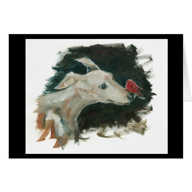 Windhund- und Finkaufkleberpostkarten Stoß (Vorderseite (Horizontal))