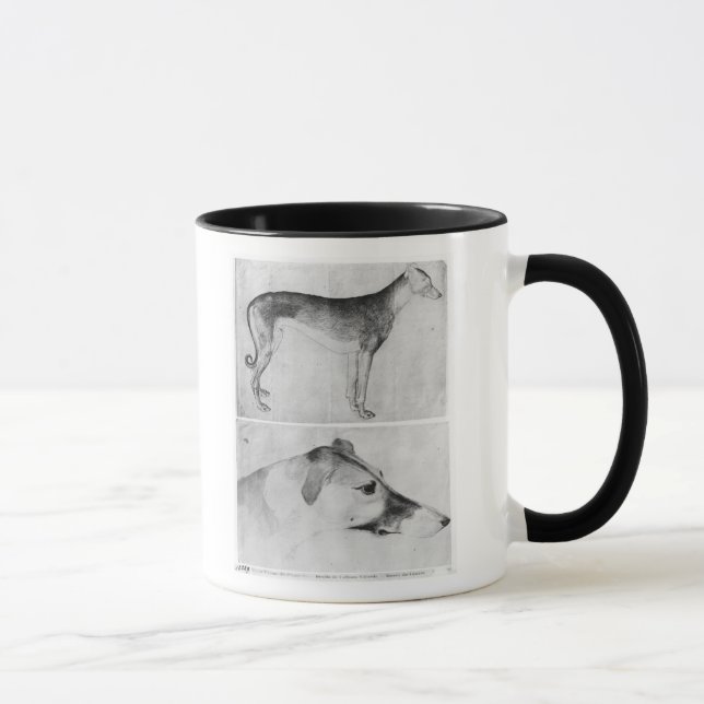 Windhund und Kopf eines Windhunds Tasse (Rechts)