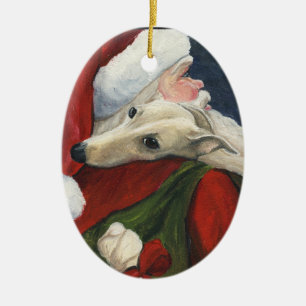 Windhund-und Sankt-Hundekunst-Verzierung Keramikornament