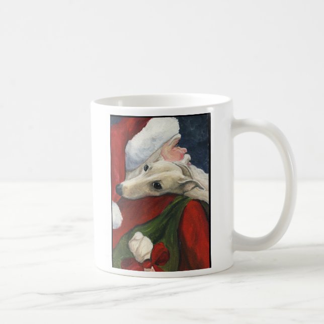 Windhund-und Sankt-WeihnachtsTasse Kaffeetasse (Rechts)