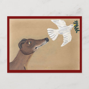 Windhund und Taube Postkarte