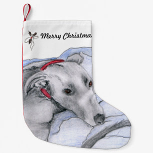 Windhund-WeihnachtsStrumpf (a33) Kleiner Weihnachtsstrumpf