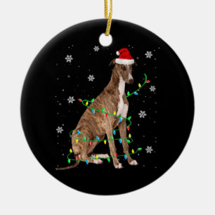 Windhund-Weihnachtsweihe niedlichen Santa Windhund Keramik Ornament