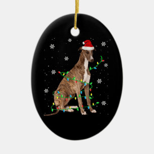Windhund-Weihnachtsweihe niedlichen Santa Windhund Keramik Ornament