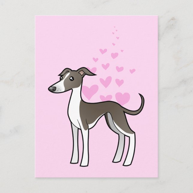 Windhund/Whippet/Italienische Windhund-Liebe Postkarte (Vorderseite)