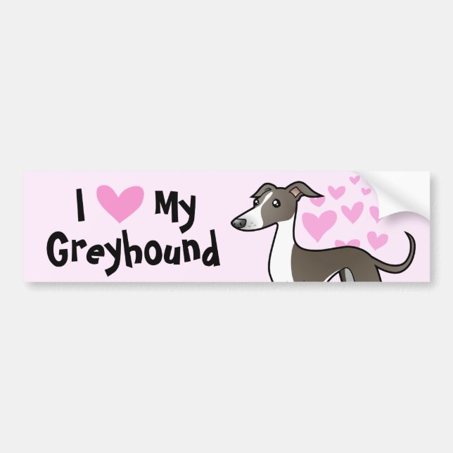 Windhund/Whippet/italienischer Windhund-Liebe Autoaufkleber (Vorne)