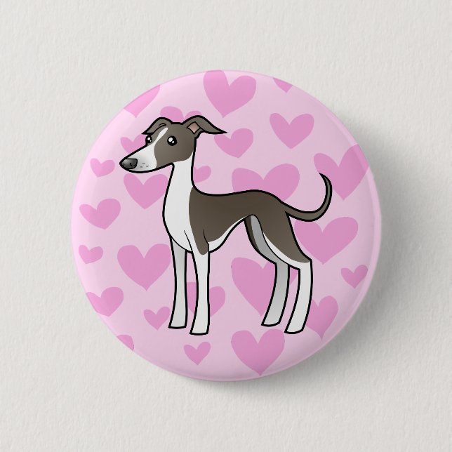 Windhund/Whippet/italienischer Windhund-Liebe Button (Vorderseite)
