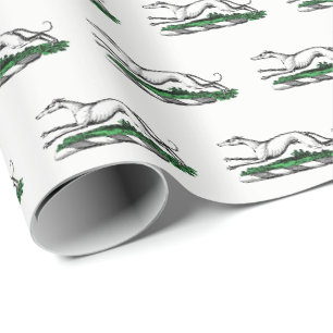 Windhund Whippet Laufend Heraldik-Wappen-Emblem Geschenkpapier
