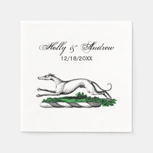 Windhund Whippet Laufend Heraldik-Wappen-Emblem Serviette