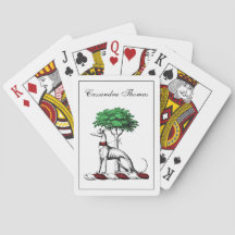 Windhund Whippet Mit Heraldischem Baumwappen-Emble