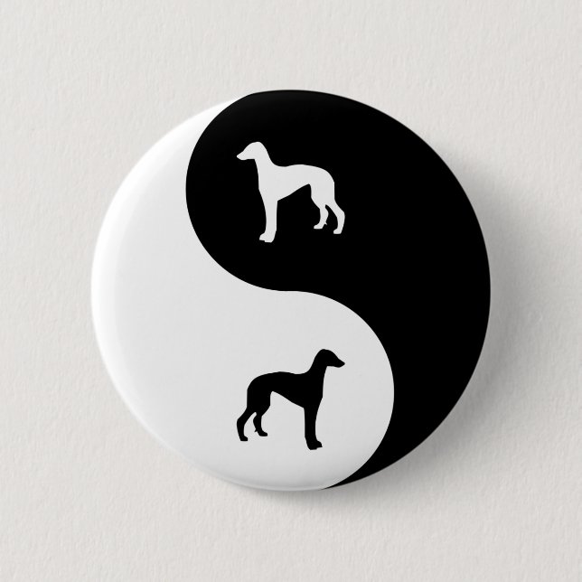 Windhund Yin Yang Button (Vorderseite)