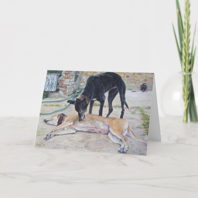 Windhunde landschaftliche Landschaftsrealkunst Karte (Vorderseite)