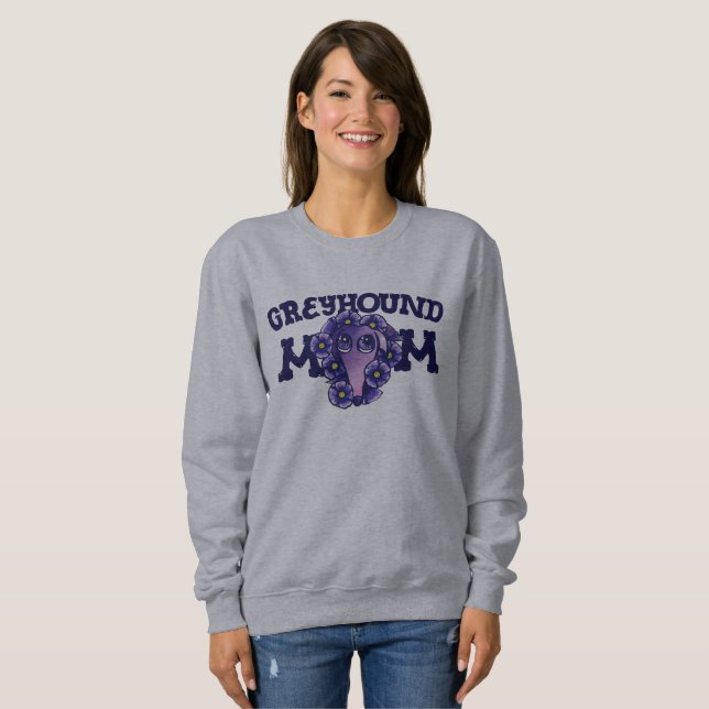 Windhunde Mama Niedlich Lila Windhunde Adoption Sweatshirt (Vorne ganz)