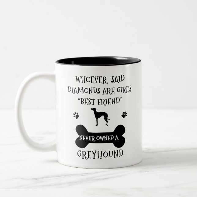 Windhunde sind die beste Freundin eines Mädchens Zweifarbige Tasse (Links)