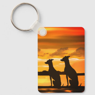 Windhunde & Sonnenaufgang  Schlüsselanhänger