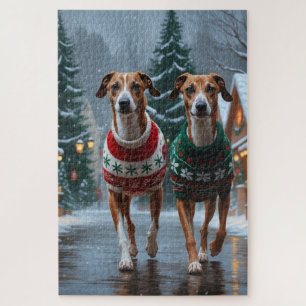 Windhunde Weihnachten Schnee Urlaub