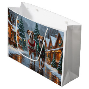 Windhunde Weihnachten Schnee Urlaub Große Geschenktüte