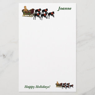 Windhundsleigh-Weihnachtspersonalisiertes Briefpapier