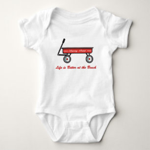 Windiger Punkt wenig roter Lastwagen Baby Strampler