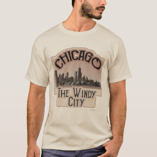 Windiger Stadt-Chicago-Slogan T-Shirt