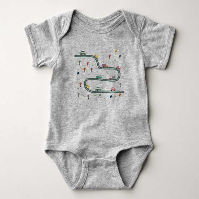Winding Road Adventure Baby Bodysuit - Klein Strampler (Vorderseite)
