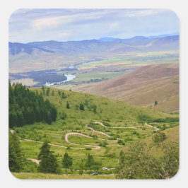 Winding Road Quadratischer Aufkleber