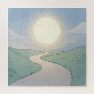Winding Road Sonnenuntergang Minimalistische Lands