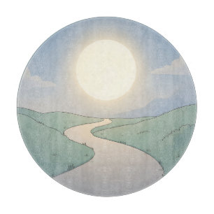 Winding Road Sonnenuntergang Minimalistische Lands Schneidebrett