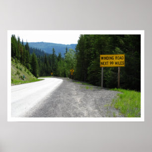 Winding Road, U.S. Highway 12, Lolo Pass, Montana Poster